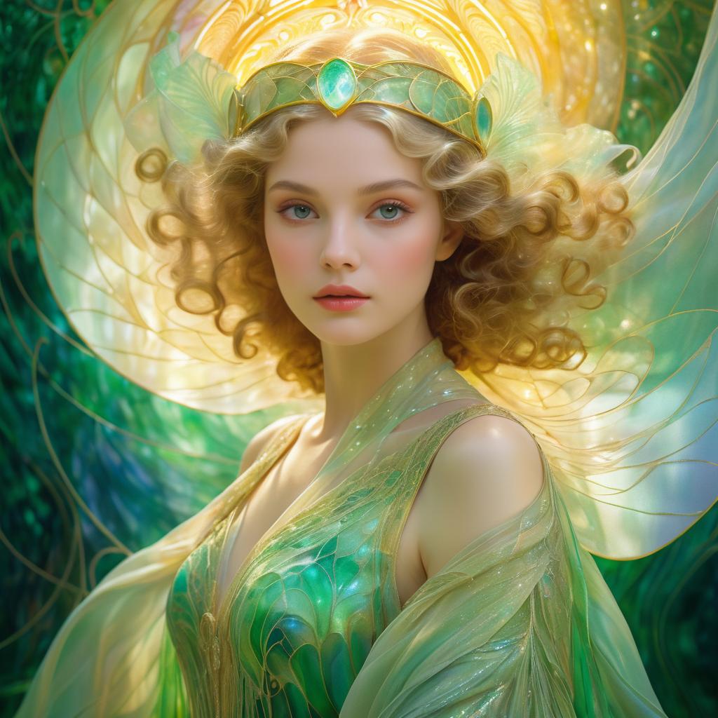 Ethereal Angel in Dreamlike Forest Scene