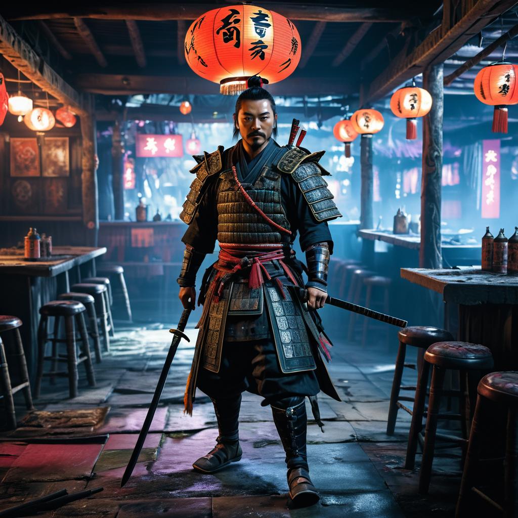 Samurai in a Ruined Dive Bar