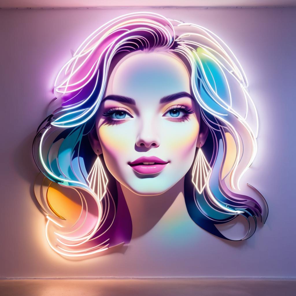 Stunning Projection Art Portrait Illustration