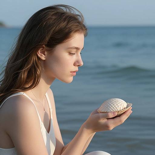 Serene Woman with Scallop Shell