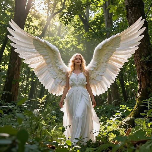 Radiant Angels in Lush Forest