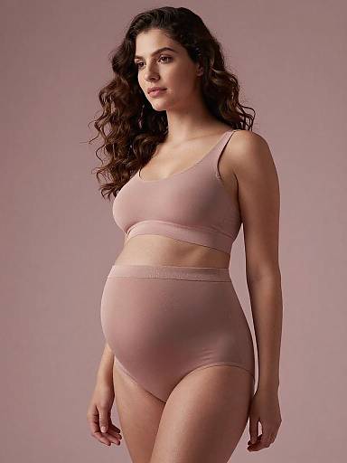 Elegant Cinematic Maternity Lingerie Portrait