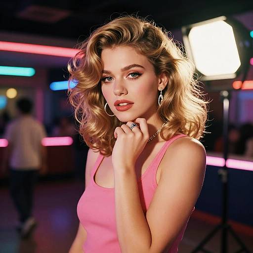 Emily Clarke as 80s Neon Roller Disco Star