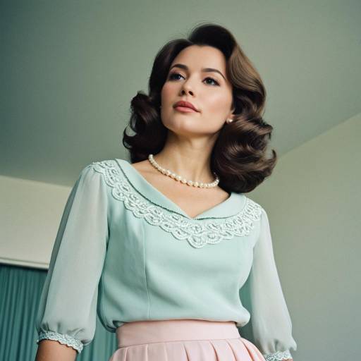 1960s Elegant Woman in Pastel Outfit