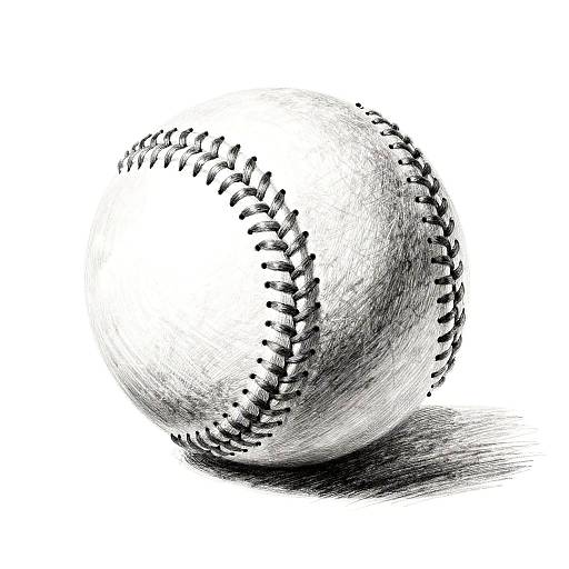Detailed Baseball Pencil Drawing