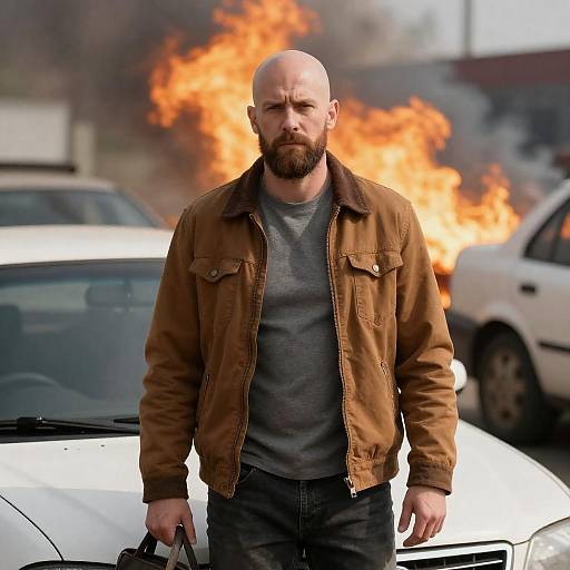 Serious Bald Man by Fiery Scene