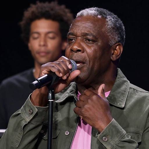 African-American Male Singer Performing on Stage