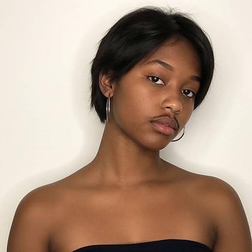 Realistic Portrait of Dark-Skinned Woman