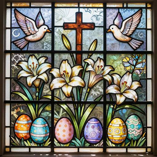 Intricate Pastel Easter Stained Glass