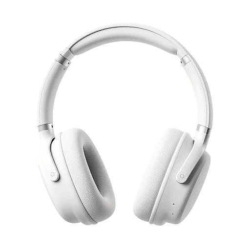 Minimalist Matte White Tech Headphones