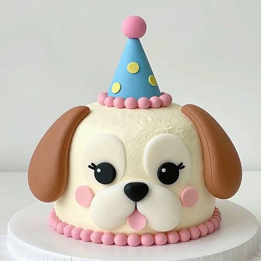Whimsical Cartoon Puppy Birthday Cake