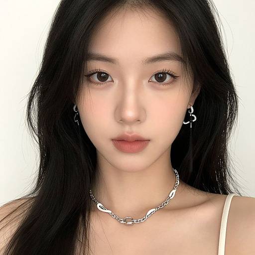 Realistic Portrait of Woman with Jewelry