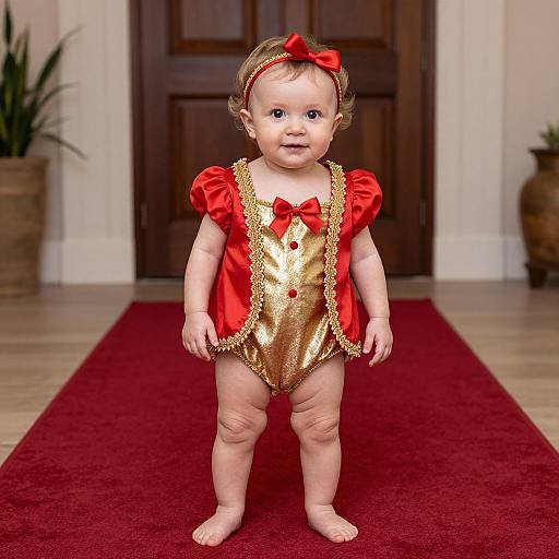 Elegant Baby Grandma Costume on Carpet
