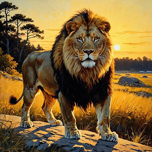 Fierce Lion at Golden Hour