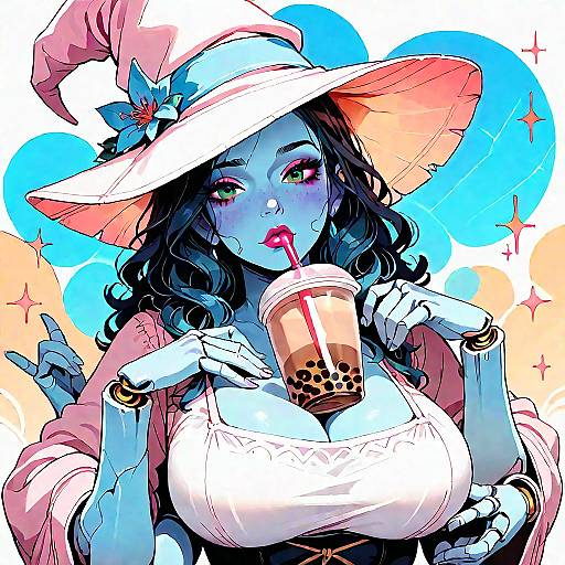 Anime Girl with Bubble Tea Challenge