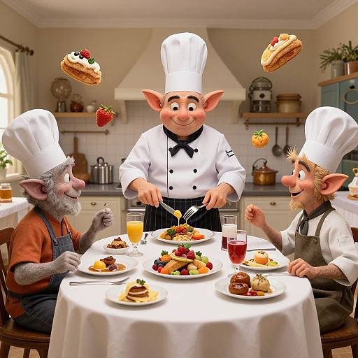 Whimsical Anthropomorphic Chefs Brunch