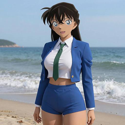 Detective Conan Style Beach Portrait