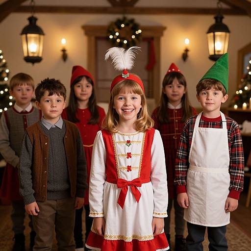 Children in Festive Nursery Rhyme Costumes