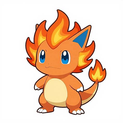 Cute Doodle-Style Cyndaquil Illustration