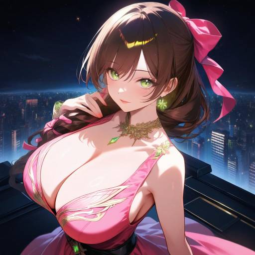 Aesthetic Anime Girl on City Rooftop