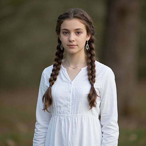Early American Girl Costume Portrait