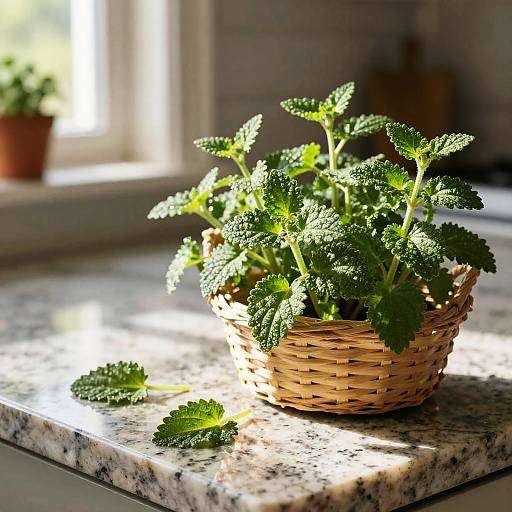 Sunlit Rustic Lovage Herb Portrait