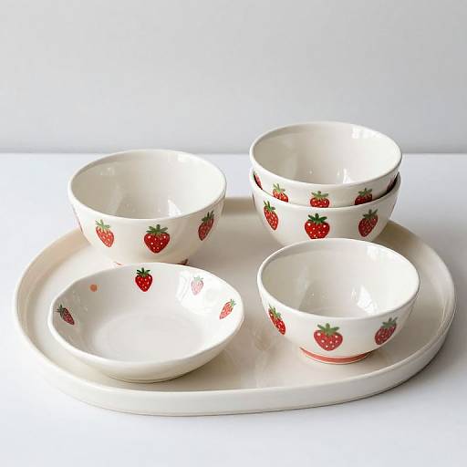Lovely Strawberry Ceramic Tableware Set