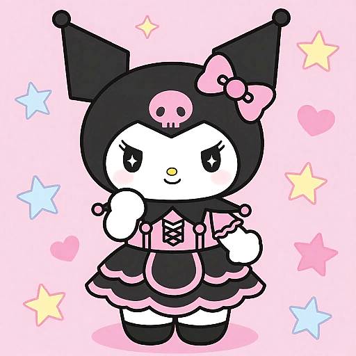Kuromi Hello Kitty Gothic Lolita Fusion