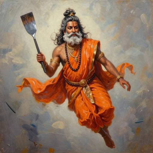 Ultra-Realistic Sadhu Flying Painting