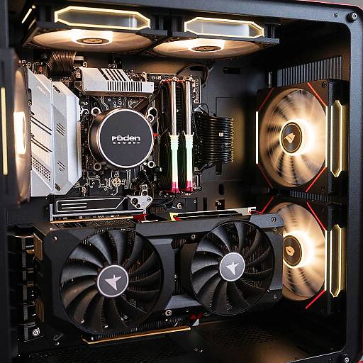 Futuristic Radeon Gaming PC Close-Up