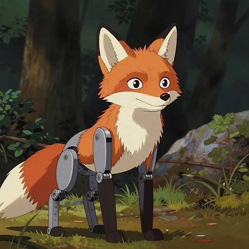 Detailed Robotic Fox Ranger Portrait