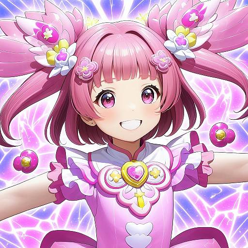 Illustration of Hanadera nodoka, healin' good precure in the style of Hidulume