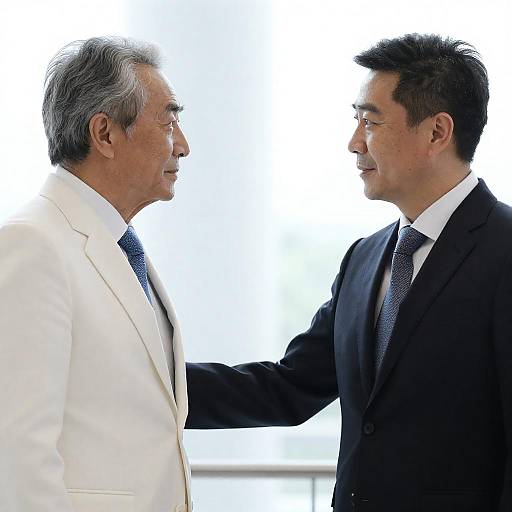 Two Middle-Aged Men Facing Each Other