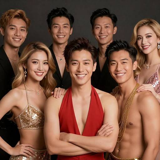 Glamorous Group Portrait with Smiles