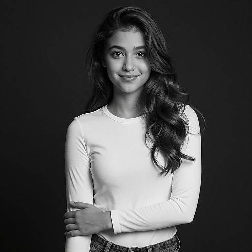 Black-and-White Portrait of Young Woman