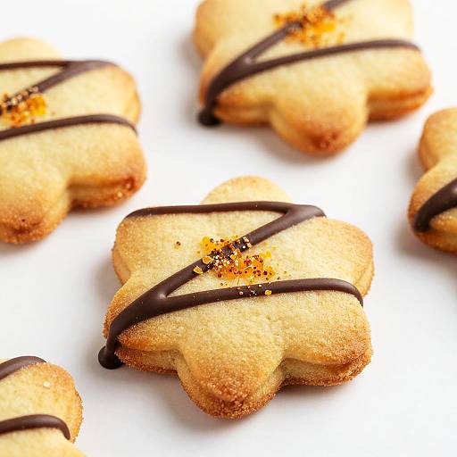 Flower-Shaped Cookies with Chocolate Drizzle