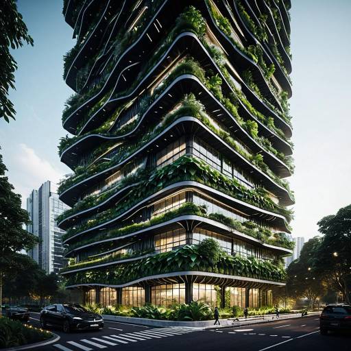Futuristic Urban Vertical Farm Building