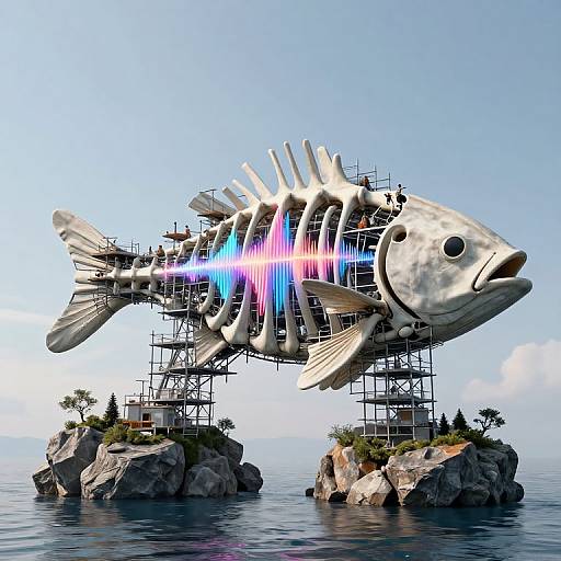 Giant Fishbone Scaffolding Architecture