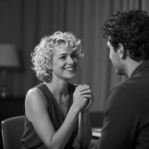 Intimate Moment in Black and White