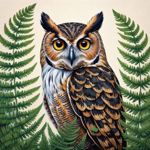 Acrylic Painting of a Solo Owl