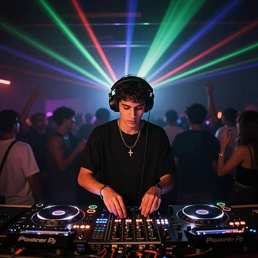 Stylish DJ at Underground Club