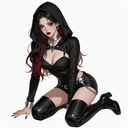 Gothic Sexy Woman Digital Illustration