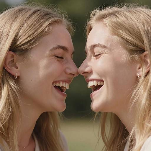 Joyful Moment: Two Laughing Friends