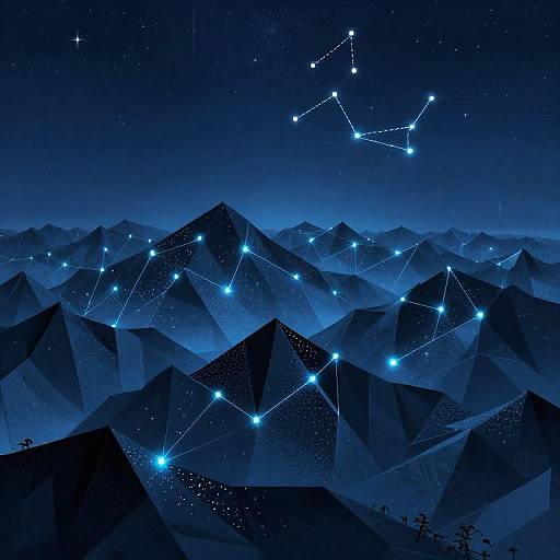 Bioluminescent Origami Mountains
