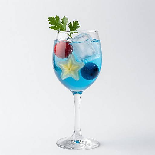 Colorful Beverage Composition in Clear Glass