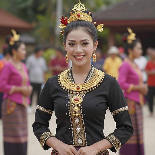 Elegant Cambodian Dancer in Traditional Attire