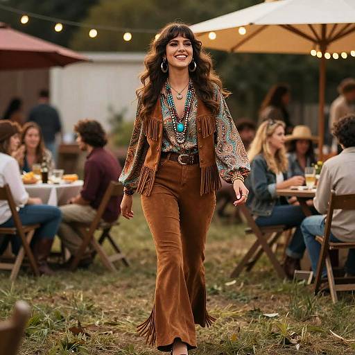 Charismatic 70s Folk Singer Outfit