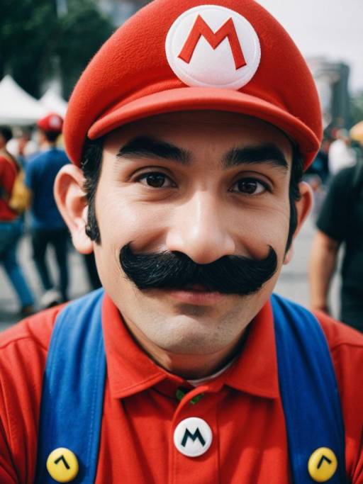 Man in Mario Costume at Festival