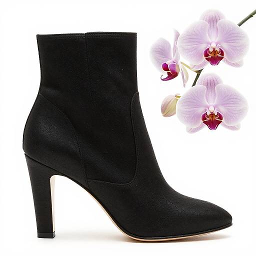 Elegant Heel Boot with Orchid