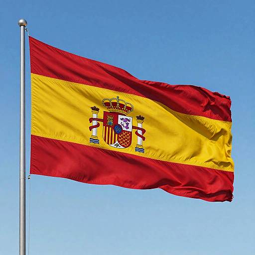 Hyper-realistic Spain Flag Waving 2023